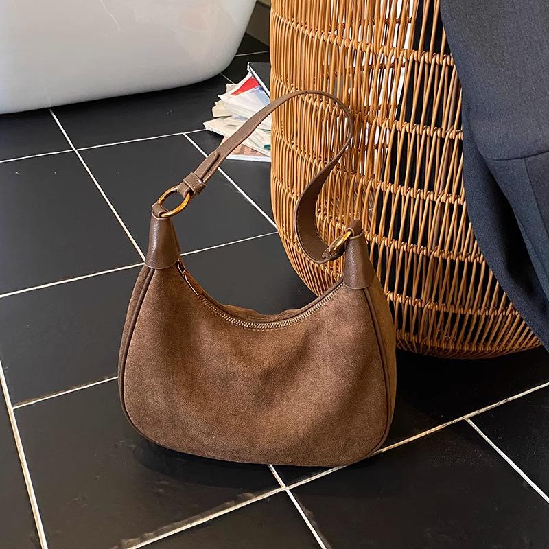 Customer Order Niche Retro Suede Bag Women's 2025 New Versatile Exquisite One-shoulder Underarm Carry Women's Messenger Bag