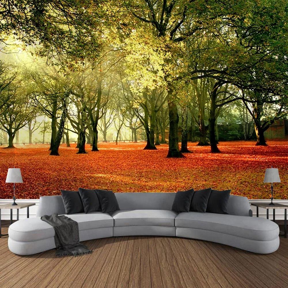 Forest Trees Fallen Leaves Decorative Tapestry Office Living Room Decor Home Wall Tapestry