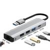USB-C Hub Multiport Adapter USB-A RJ45 Gigabit Ethernet Docking Station for MacBook Pro USB 3.0 5 Ports in Stock