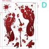 Halloween Decorations Blood Prints Wall Stickers Blood Footprints Ghost Axe Props Easter Stickers Window Stickers