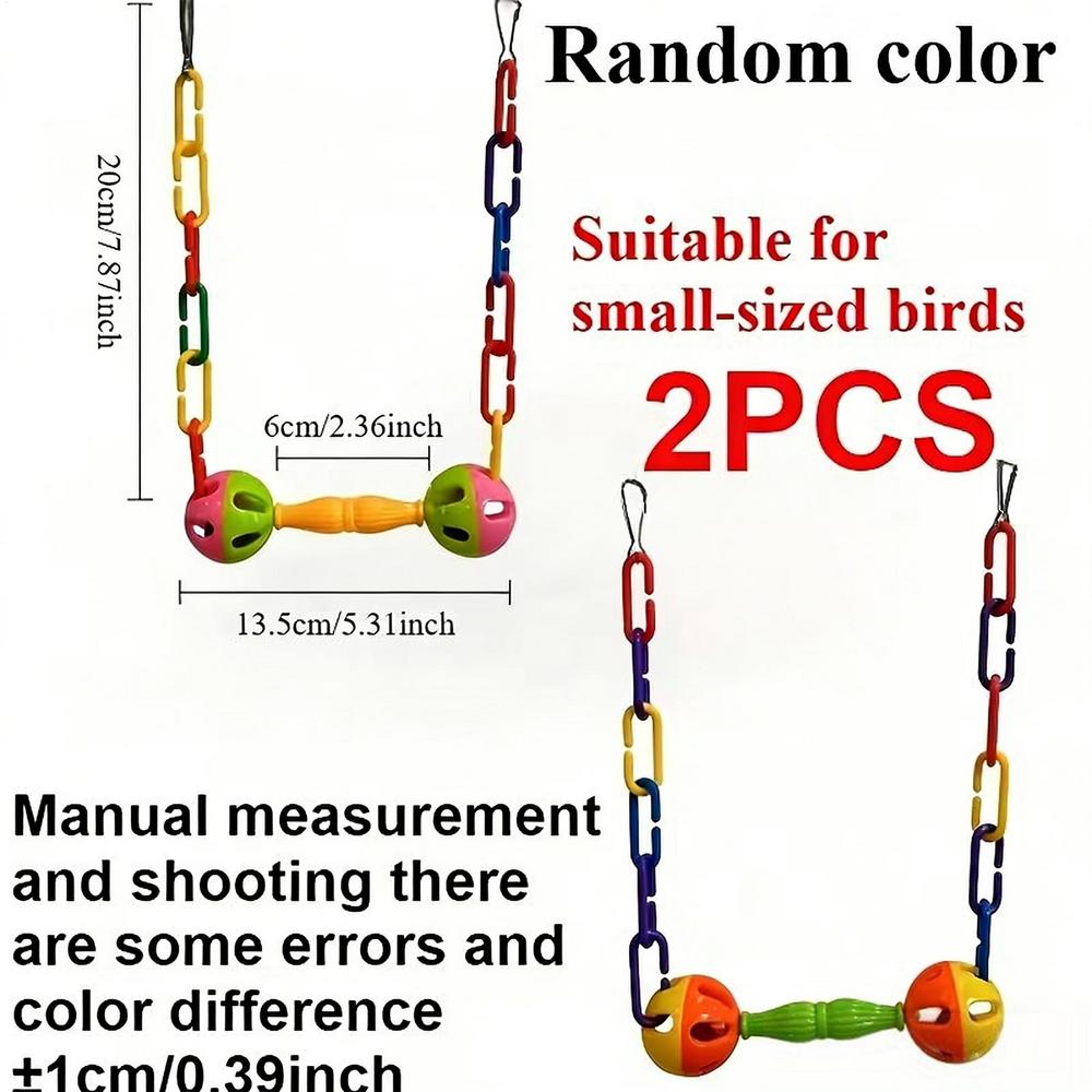

Bird Swing 2 Piece Colorful Perch Interactive Cockatiel Swing for Conure Cockatiel Lovebird Canary Bunny Guinea Chinchilla