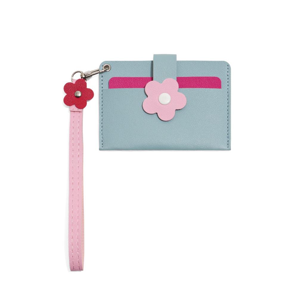 Mini Short Wallet Color Blocking Handheld Coin Purse Cute Women Card Holder Girls синий 769₽