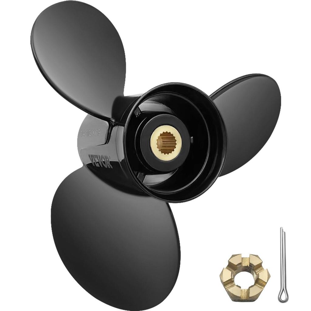 Outboard Propeller, Replace for OEM 3817468, 3-Blade 14.5\" x 19\" Pitch Aluminium Boat Propeller, Compatible with Volvo Penta SX Drive All Models,