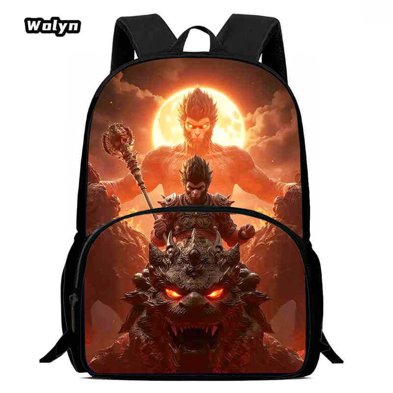 Wukong Black Myth Wukong Spiel Animation Rucksack Schüler Schultasche Computertasche
