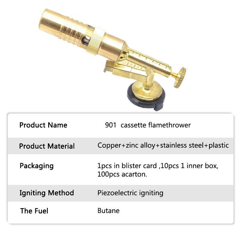 Pure Copper High-Temp Flamethrower Torch for Pig Hair Removal, Cartridge Type Liquefied Petroleum Gas Soldering Torch.