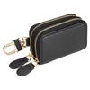 Genuine Leather Car Key Fob Case Universal Key Holder Double Zipper Key Case Bag Black [uxcell] Men's Women's