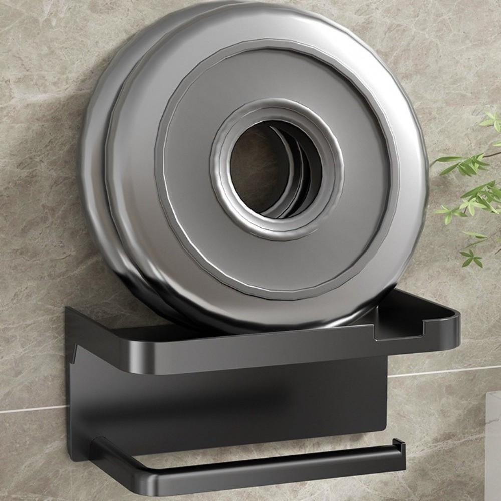 Space Saving Toilet Paper Holder Wall Mounted Storage Shelf Large Paper Roll Holder  Bathroom