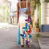 Women's Slip Dress Maxi Long Dress Butterfly Flowers Print Stitching Print Dress Spring & Summer Leisure Vacation