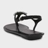 Fashion Shiny Crystal Beading Flat Sandals Women Famous Designer Thong Sandalias Mujer Rhinestone Band Sandalias De Mujer Verano 2025