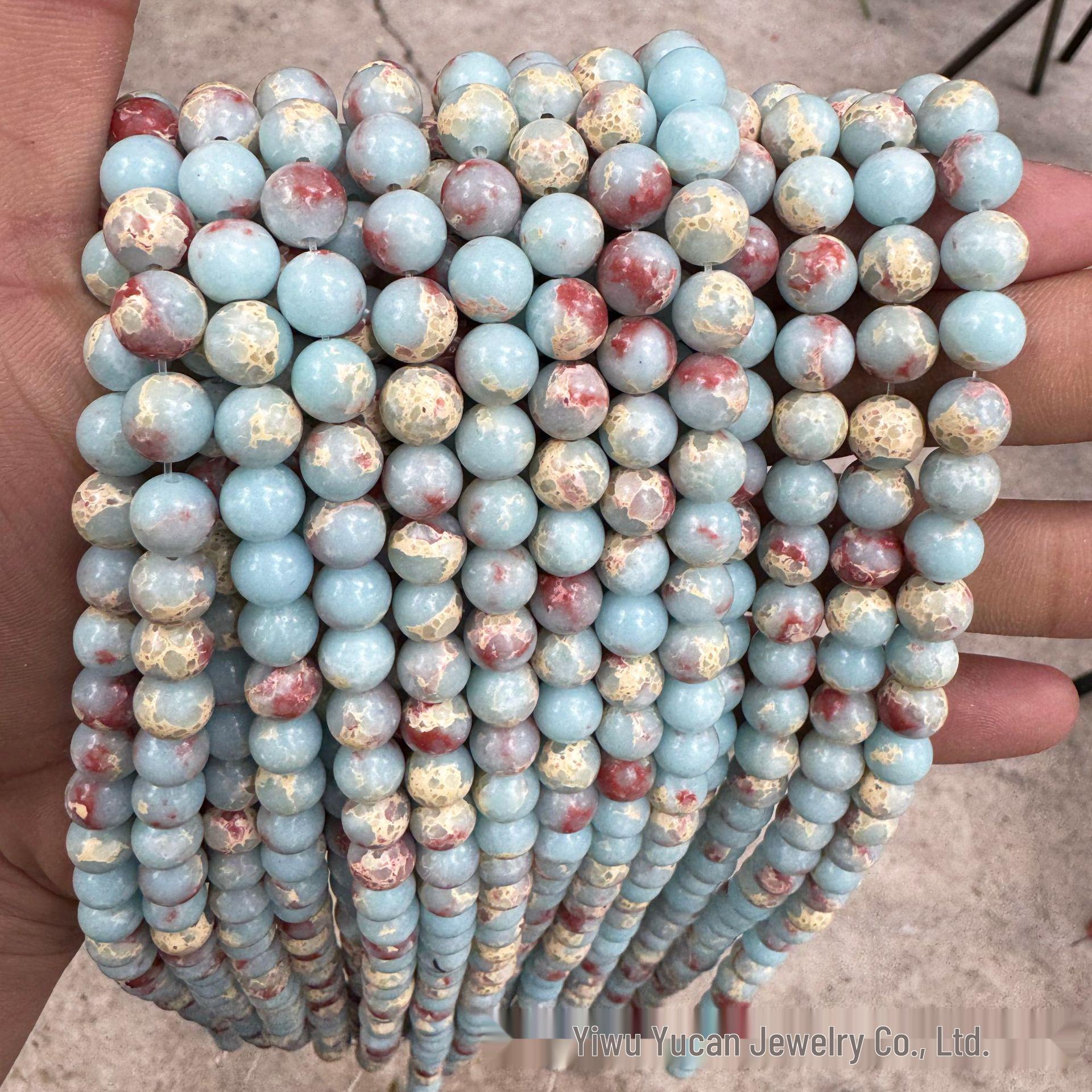 Blue Emperor Synthetic Shoushan Stone Round Beads for DIY Jewelry 6mm (Approx. 60 beads)