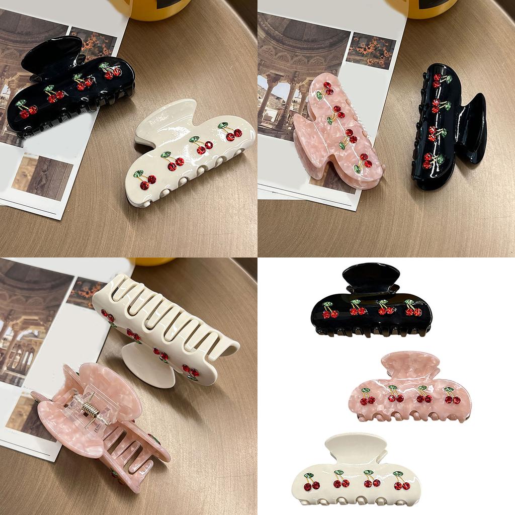 Fruit Theme Cherry Hair Claw Clip For Girl And Youth Women Acetate Hair Clamp With Strong Grip Secure Hold for Daily Use