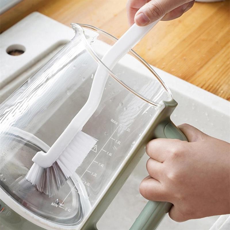 Clean Narrow Brush Plastic Cleaning Brush Long Handle Milk Bottle Glass Tube Cleaning Pan Bowl Brush Home Kitchen Tools