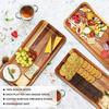 Étagère en Bois Plateau Étagère Simple Amovible Thé de l'Après-midi Sushi Occidental Dessert Fruit Repas Organisateur de Nourriture Assiettes