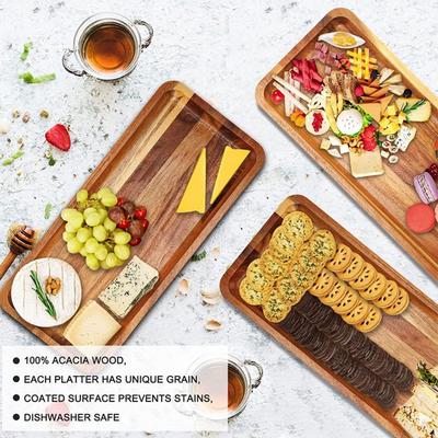 Étagère en Bois Plateau Étagère Simple Amovible Thé de l'Après-midi Sushi Occidental Dessert Fruit Repas Organisateur de Nourriture Assiettes
