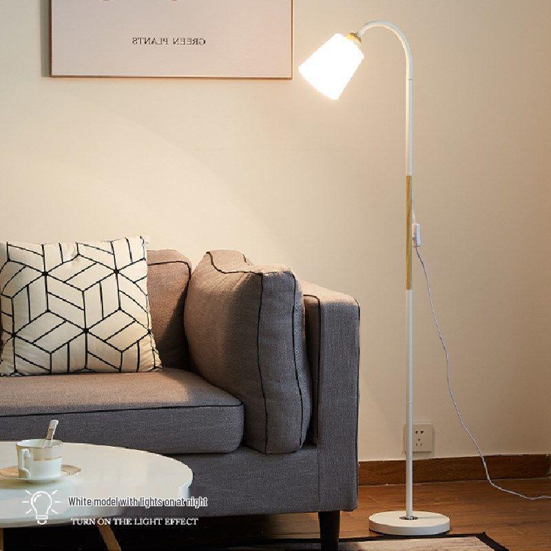 Nordic LED Floor Lamp with Remote Control - Dimmable, Modern Design for Living Room, Bedroom, or Study