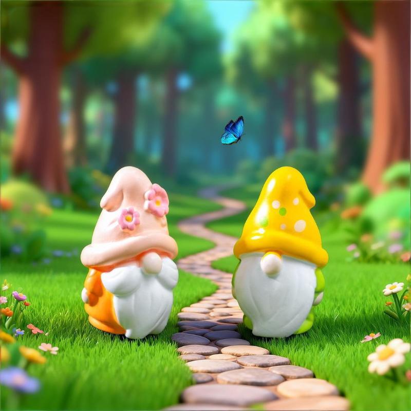 6Pcs Miniature Resin Gnomes Set Fairy Garden Statues For Outdoor, Indoor, Office Desk,Party Merits, Plant Pots And Gift