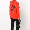 Off-White Stencil Double Tee Hoodie Orange/Black Men Tops OMBB051E20FLE0012010