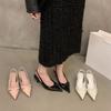 Kitten Heel High Heels Bag Head Sandals Fairy Shoes New Spring Bow Pointed Single Shoes