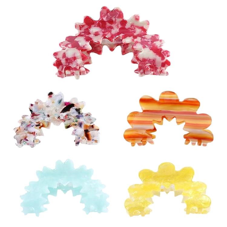 Non-Slip Hair Claws Colourful Flower Jaw Clips Ponytail Catch Barrette Hairpins