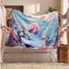Kirby Personalized Flannel Blanket, Custom Printed Text Name, Warm Soft Blanket For Couch Bed