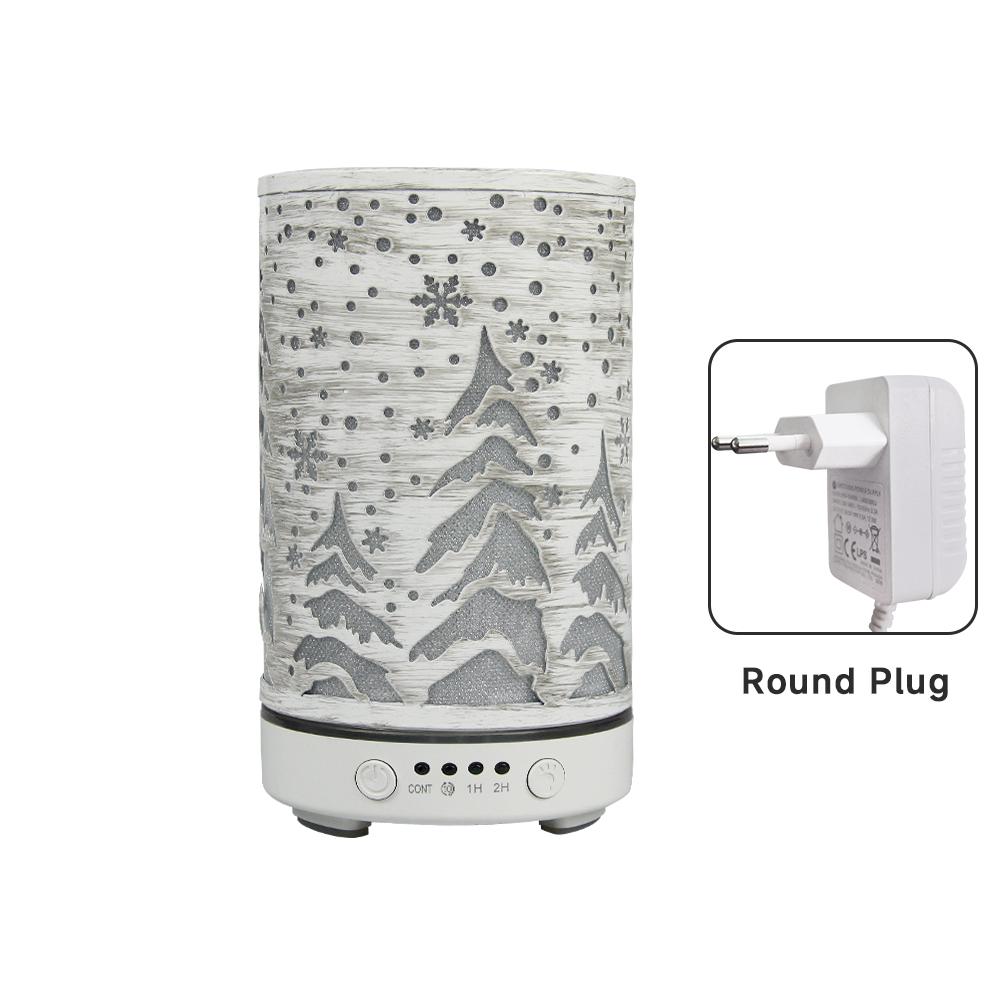 Ultrasonic Air Humidifier 100ml Timing Function Aroma Diffuser Hollowed-out Tree Humidifier Room Scent Diffuser with LED Lights
