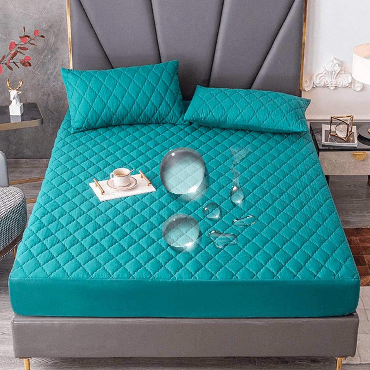 

Водонепроницаемый хлопковый наматрасник, накидка-простыня на резинке, защитный чехол для кровати, односпальный, двуспальный, 140, 160, простыни разных размеров 90x200x30cm зелёный