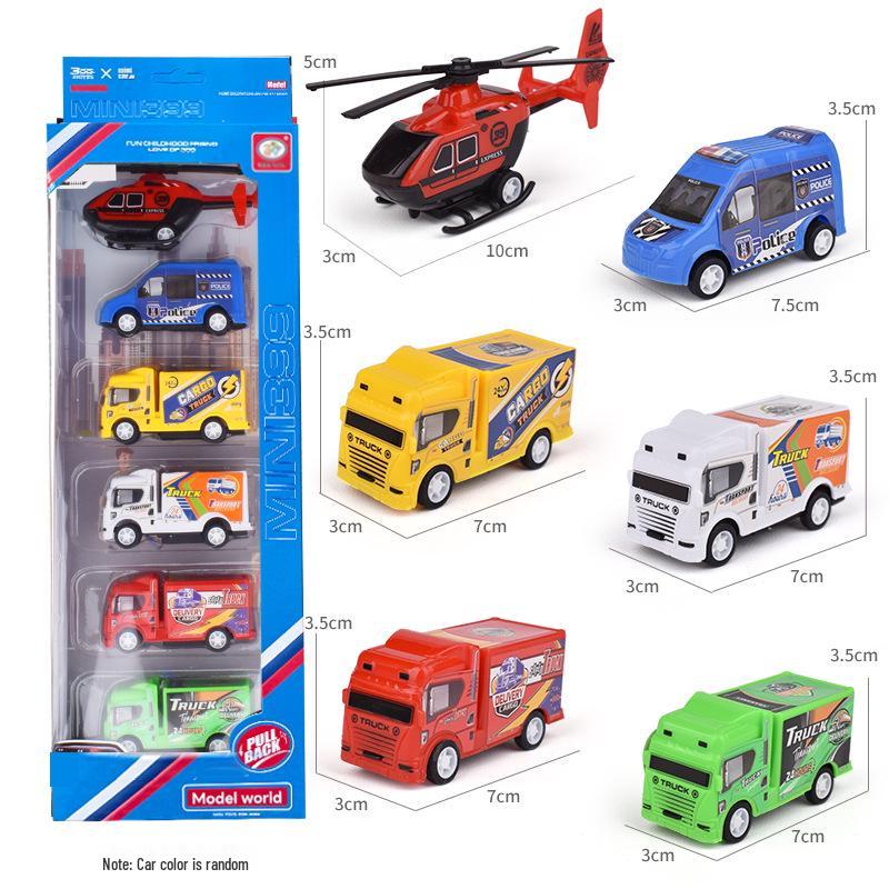 Pull-Back Engineering Vehicles Toy Set for Kids - Fire Trucks & Military Cars