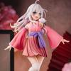 The Journey of Elaina Anime Figures Kimono Cheongsam Elaina Doll Action Figure PVC Model Collect Toys for Children Birthday Gift