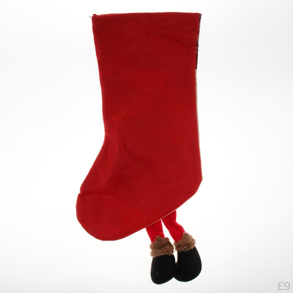 Santa Claus Snowman Elk Bottom Plaid Candy Bag Decoration