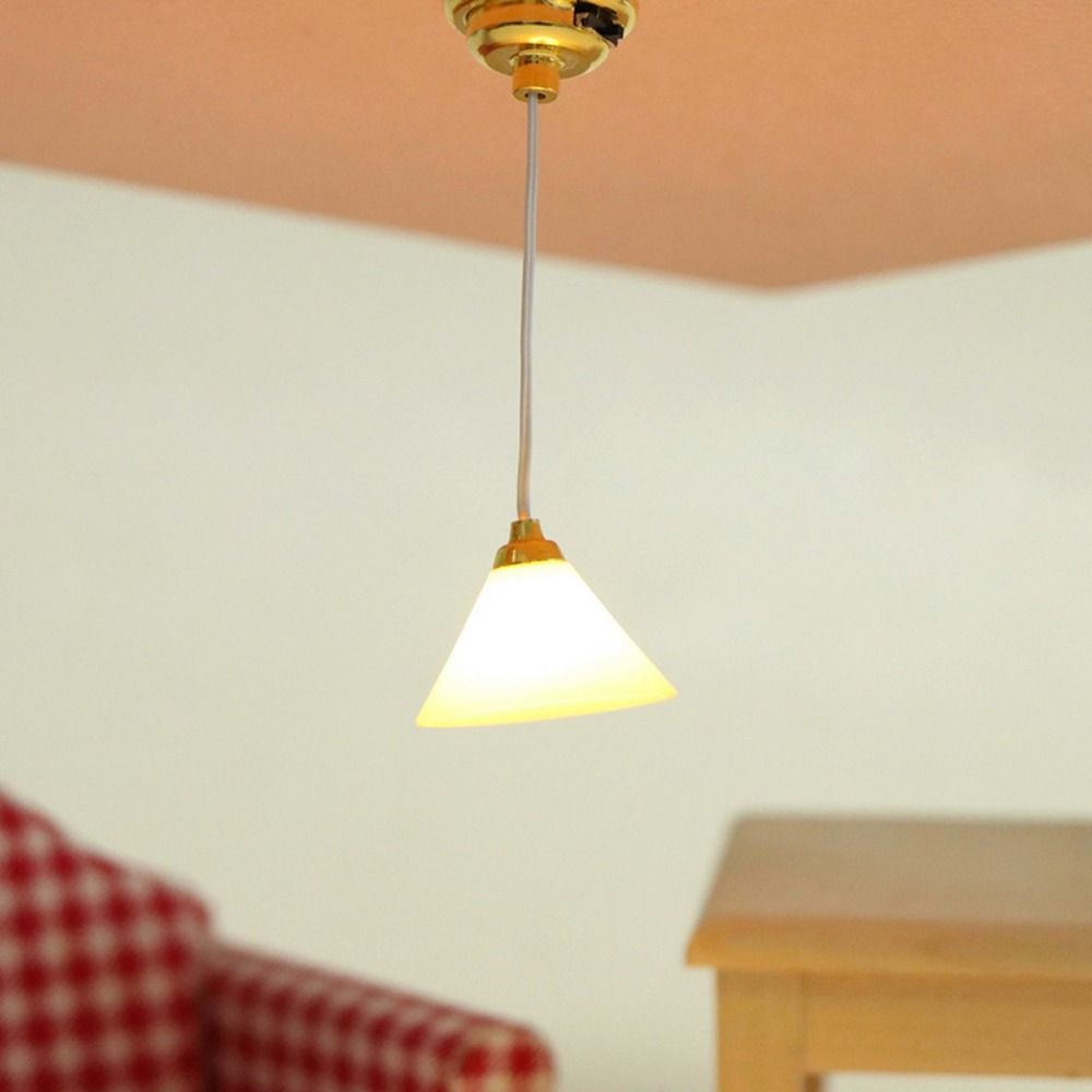 Mini Dollhouse Colored Glass Lamp 10 Styles Ceiling Lamp Chandelier Doll House Accessories