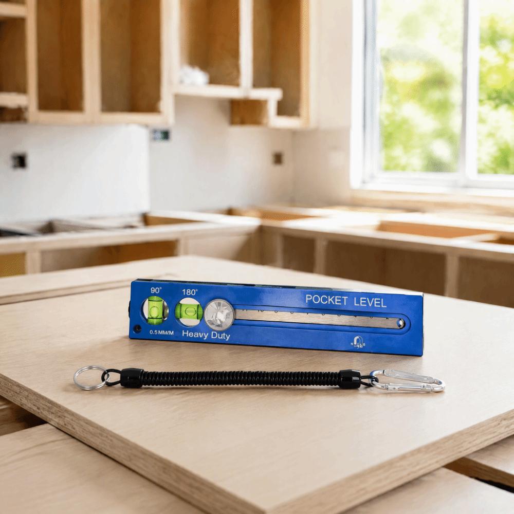 6.6in Length Multi-Angle Scribing Ruler Spirit Level Gauge Ruler For Carpentry