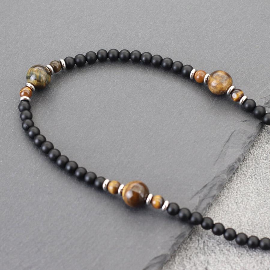 Unique New Natural Stone Necklace For Men 19 Inches Short Choker Collar Perfect Gifts For Boyfriend Lucky Amulet Colar Joias
