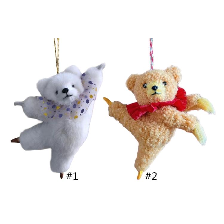 Charm Dancing Bear Plush Pendant Cartoon Bear Keychain Pendant for Bags and Car Suitable for Kids and Adult Present