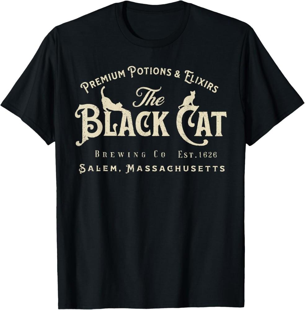 

The Black Cat Witchy Salem Est 1626 Halloween Cat Lover Gift unisex T-Shirt 4XL