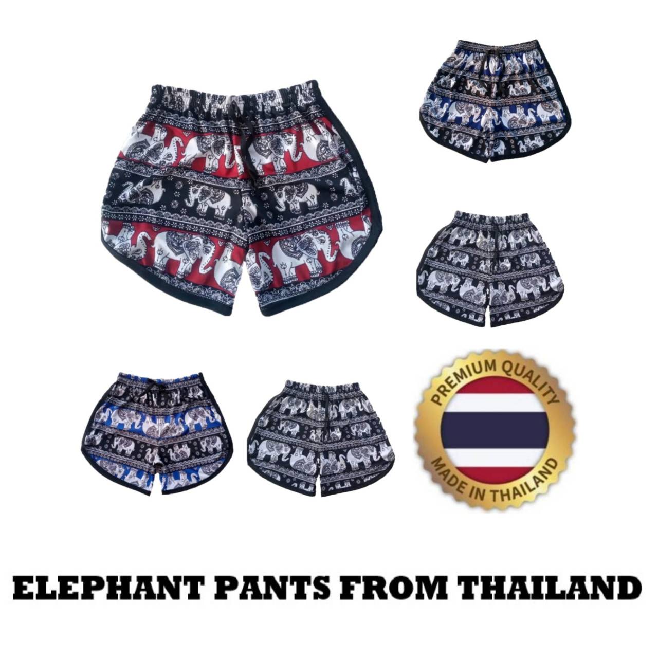

Elephant Pants Shorts Wide Leg Plus Size Adjustable Elastic High Waistband Strap Rope Women Men Unisex Print Casual Beach Bohemian Retro Vintage 2XL