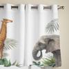Jungle Animal Elephant And Giraffe Window Curtains For Living Room Kitchen Modern Curtains Home Decor Blinds Drapes