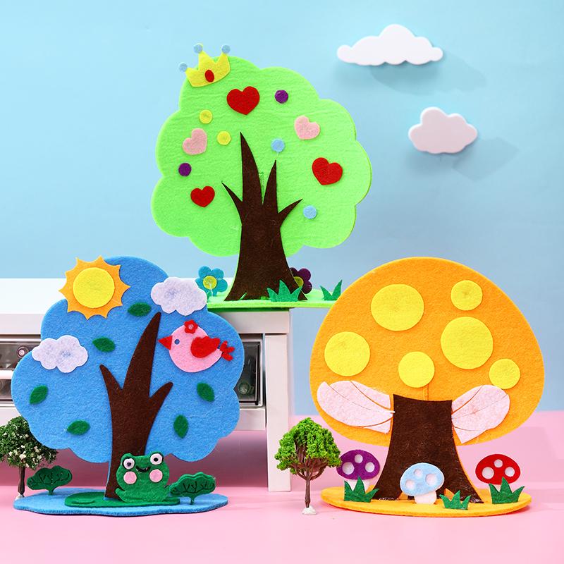 Children Diy Three-dimensional Four Seasons Tree Kindergarten Non-woven Flower and Tree Protection Material Package