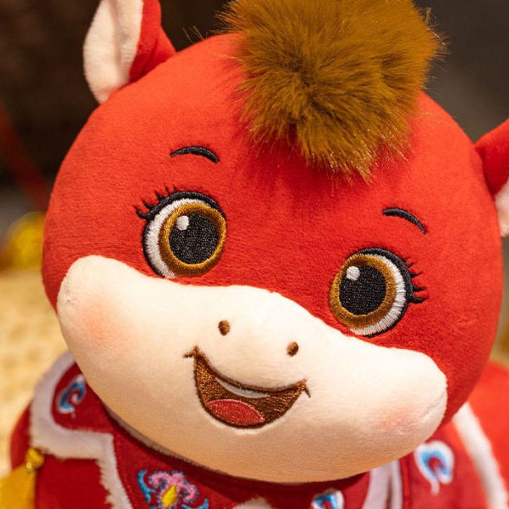 Soft Plush Horse Plush Doll Chinese Style Chinese Stuffed Horse Doll  Chinese New Year Gift