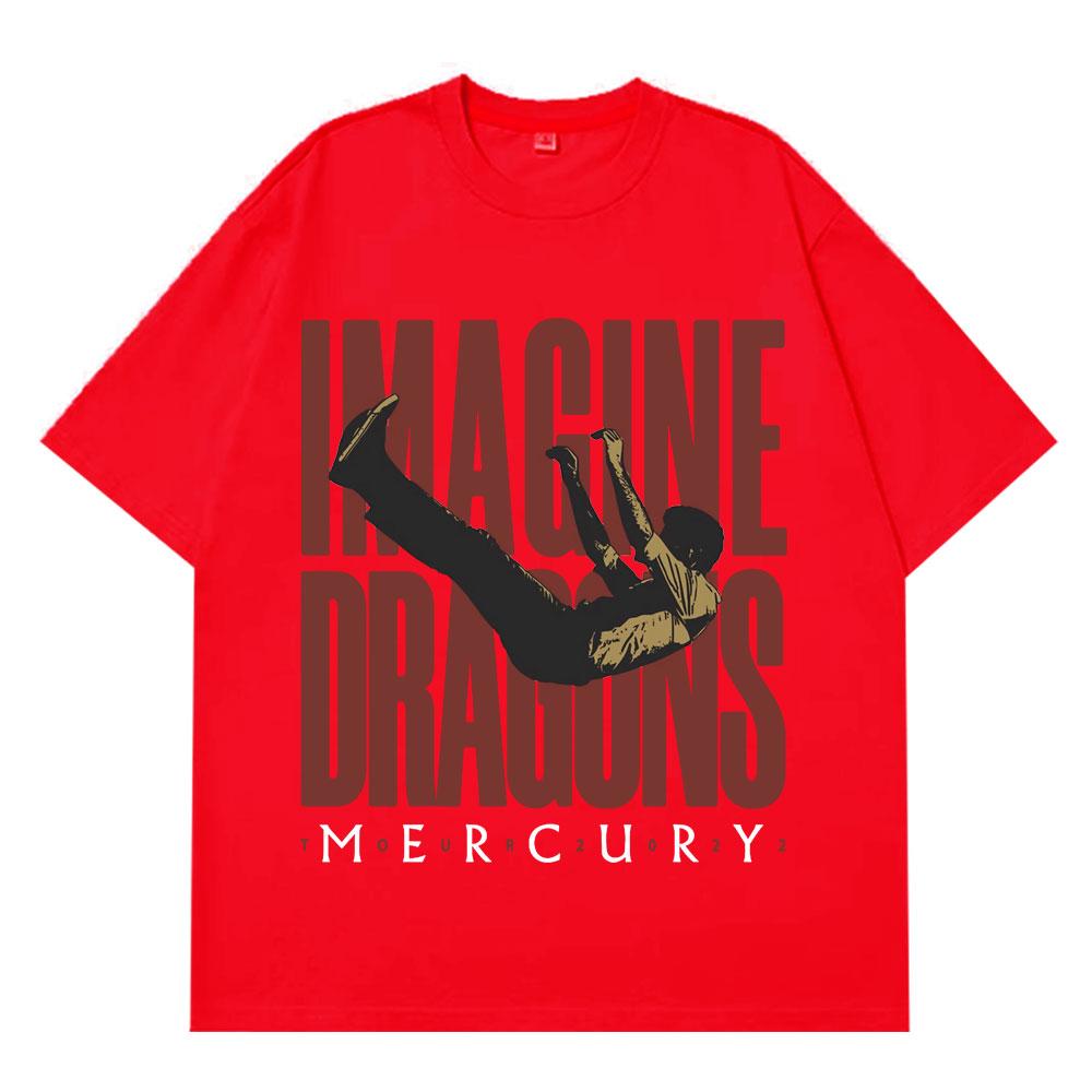 Imagine Dragons Mercury Tour Concert T Shirt Hip Hop Rock Band Tshirt Unisex Women Harajuku Cotton Loose Short Sleeve Top Unisex