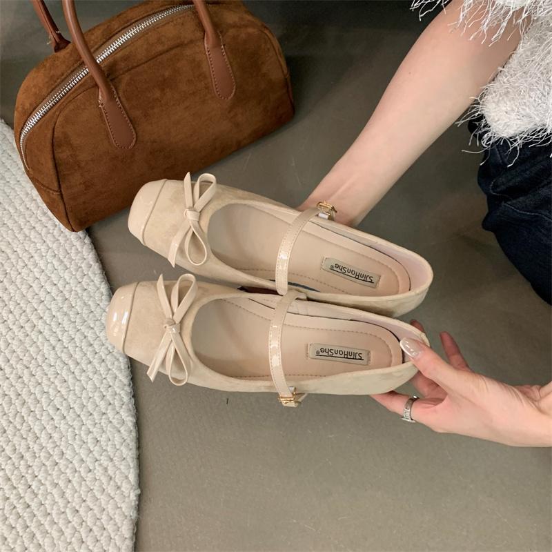 Fashion IPPEUM Mary Janes Shoes Women Ballet Flats 2025 New Buckle Square Toe Brown Ballerina Shoes