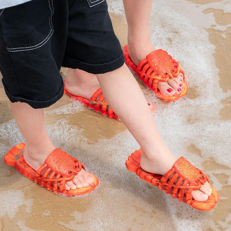 Dámské pantofle Velikost 41-47 Dámská obuv Léto Humr Osobnost Sandály 2024 Nové Humr Protiskluzové Plážové pantofle