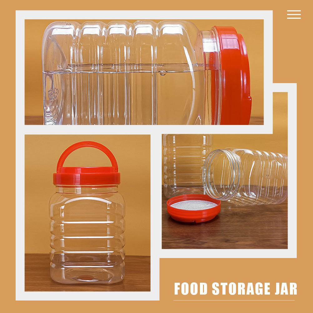 2 Pcs Bean Storage Jar Honey Dispenser Liquid Food Plastic Jam Bottle Rice Container