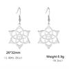 LIKGREAT Flower of Life Stud Earrings for Women Stainless Steel Round Earring Mandala Sacred Geometry Seed of Life Jewelry Gift