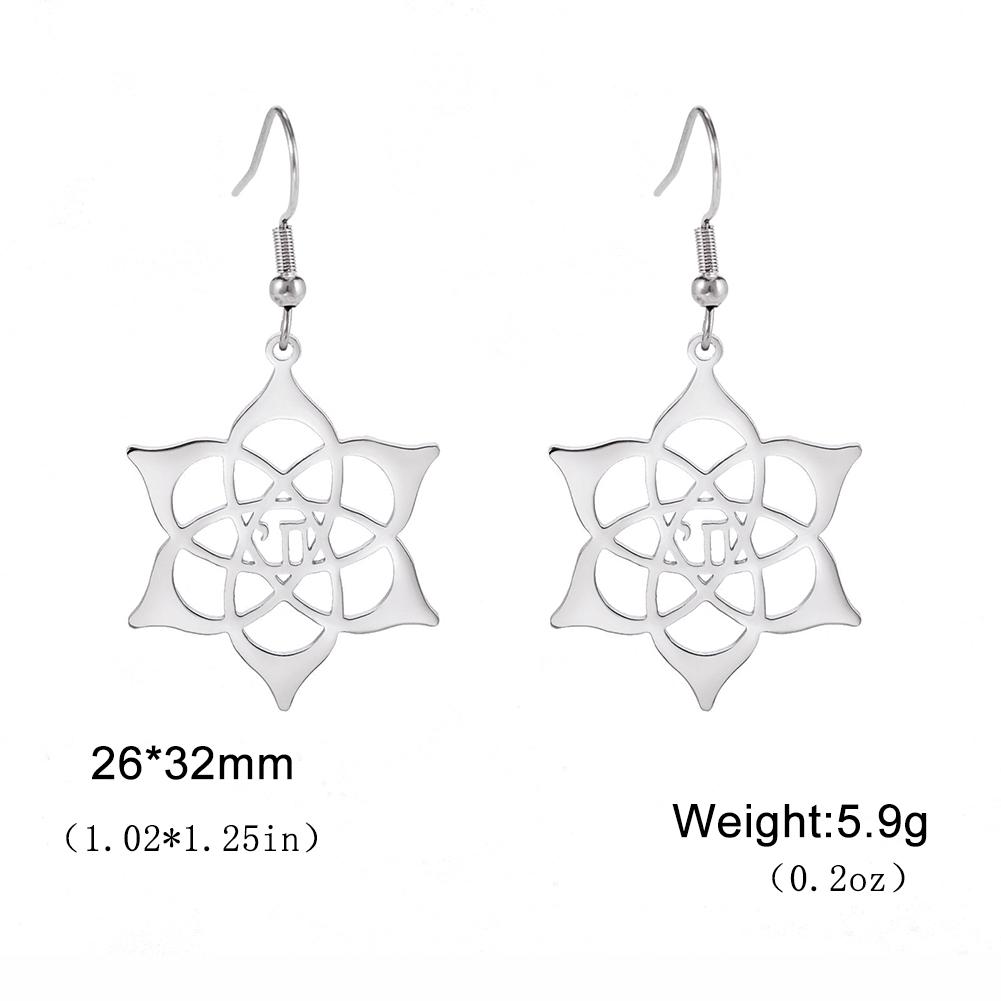LIKGREAT Flower of Life Stud Earrings for Women Stainless Steel Round Earring Mandala Sacred Geometry Seed of Life Jewelry Gift