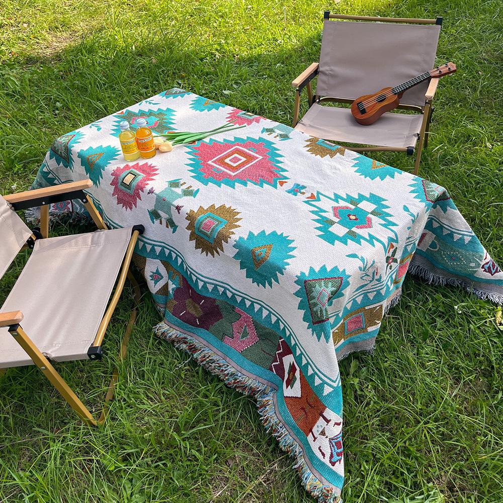 

Tablecloth Outdoor Camping Multifunctional Rectangle Camping Tablecloth Bohemian Portable Picnic Cloth Picnic 180x130