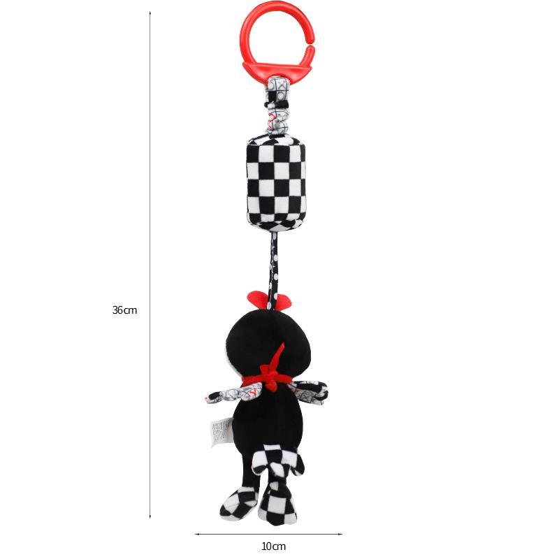 Baby Sensory Hanging Rattles Toy Black White Animals Stroller Infant Bed Wind Chimes 0-12 Months Infant Rattle Educational Toy