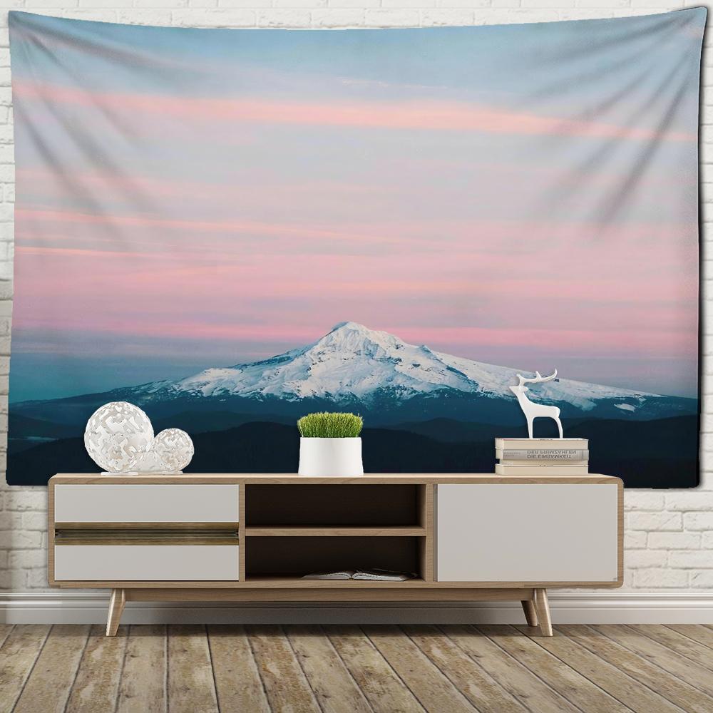 Modern Snow Mountain Landscape Painting Tapestry Wall Hanging Bohemian Nature Scenery Living Room Home Decor