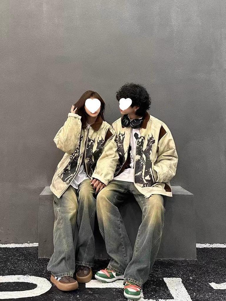 Unisex Winter Retro Dobermann-Print Reversmantel - Dick, Warm, Kontrastnähte, Kältefest, Trendige Baumwolle.