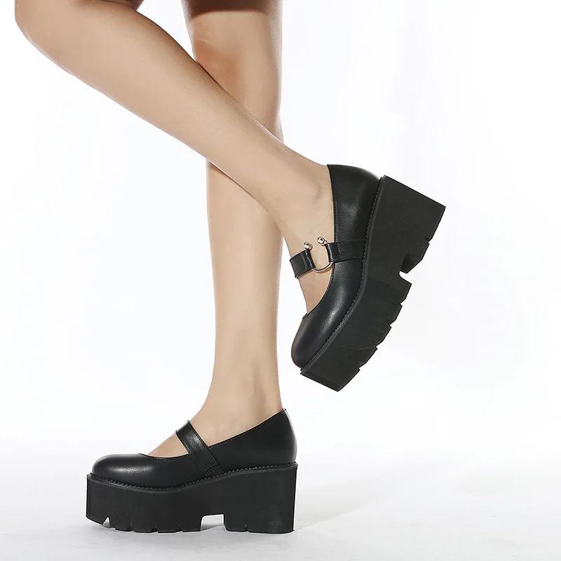 Fashion Lovely Darkness Cosplay Womens Lolita Shoes Halloween Gift Heart Shape Punk Gothic Style European Platform Shoes Footwear