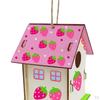 3D Painting Puzzle Bird House DIY Wooden Assembly Model Building S with 12 Color Pigments & Brush